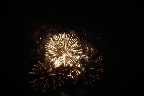 Abstract colored firework background,Fireworks light up the sky Stock Photos