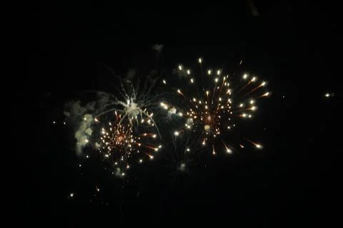 Abstract colored firework background,Fireworks light up the sky Stock Photos