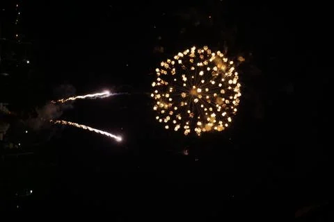 Abstract colored firework background,Fireworks light up the sky Stock Photos