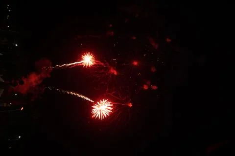 Abstract colored firework background,Fireworks light up the sky Stock Photos