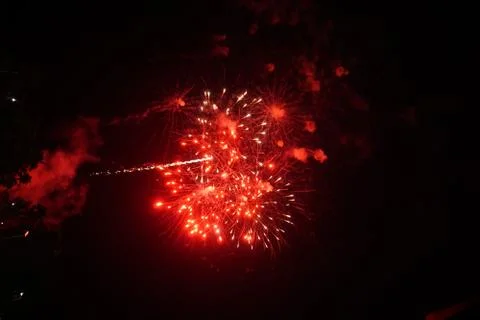 Abstract colored firework background,Fireworks light up the sky Foto stock