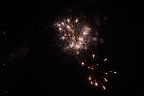 Abstract colored firework background,Fireworks light up the sky Stock Photos