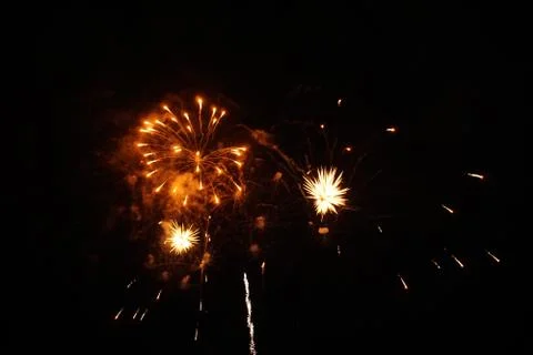 Abstract colored firework background,Fireworks light up the sky Stock Photos