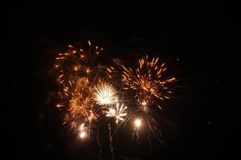 Abstract colored firework background,Fireworks light up the sky Stock Photos