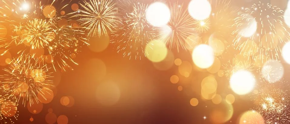Abstract colored firework on dark sky. Celebration and anniversary concept Foto stock
