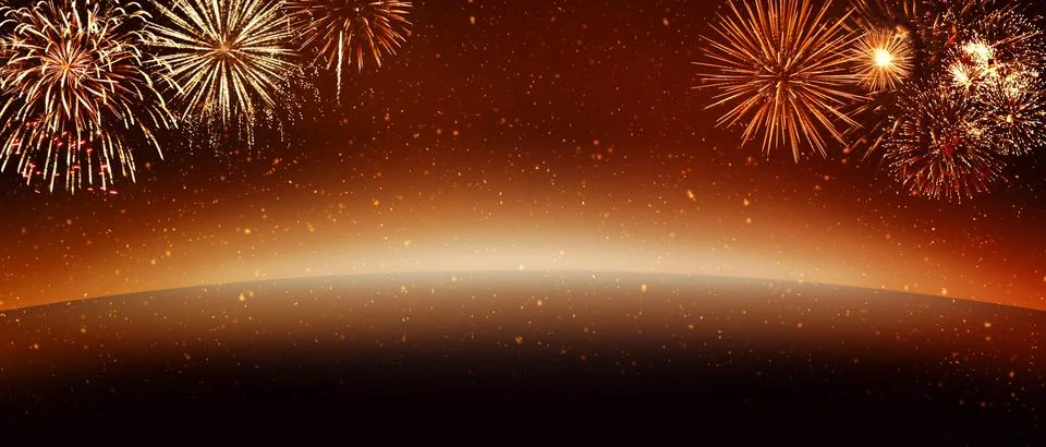 Abstract colored firework on dark sky. Celebration and anniversary concept 写真素材