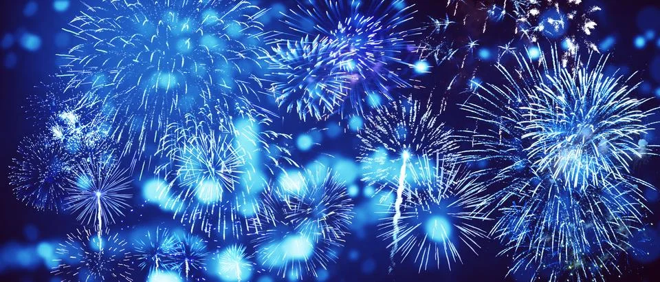 Abstract colored firework on dark sky. Celebration and anniversary concept Stock-Fotos