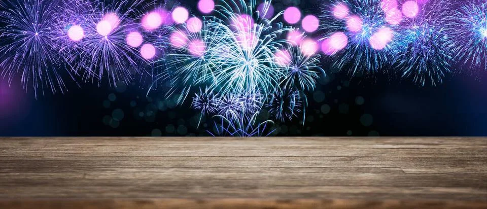 Abstract colored firework on dark sky. Celebration and anniversary concept... 写真素材