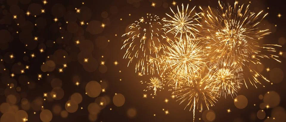 Abstract colored firework on dark sky. Celebration and anniversary concept... Foto stock