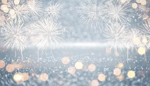 Abstract colored firework on dark sky. Celebration and anniversary concept... Foto stock