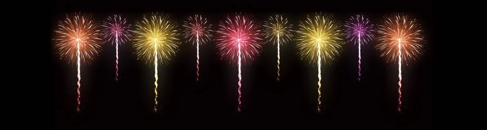 Abstract colored firework on dark sky. Celebration and anniversary concept... Stock Photos