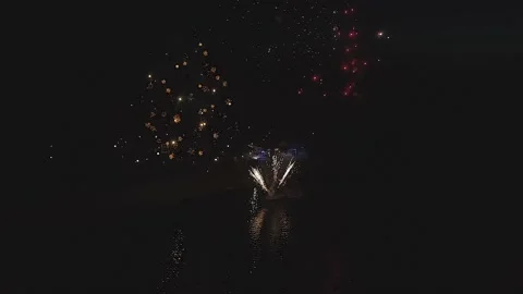 Abstract colored fireworks background. Video stock 195151760