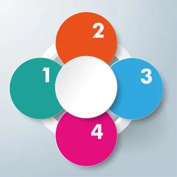 Abstract colored flower 4 options Stock Illustration