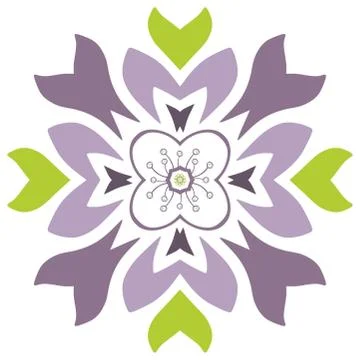 Abstract colored flower. Isolated Illustrazione stock