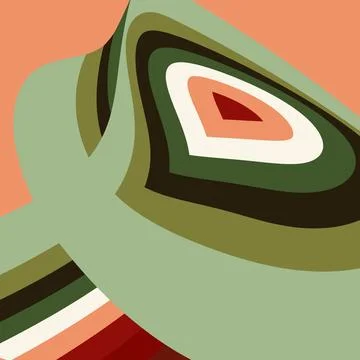 Abstract colored flowing shapes on a peach background for printing on clothin Stock Illustration