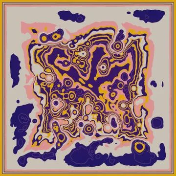 Abstract colored fractal pattern background. Decorative digital art 3d render Stock Illustration