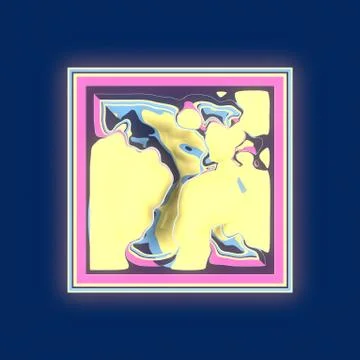 Abstract colored fractal pattern in a square. Futuristic concept. 3d render Stock Illustration