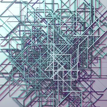 Abstract colored futuristic techno pattern. Modern design. 3d illustration イラスト素材