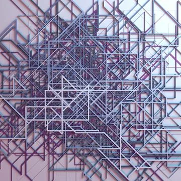 Abstract colored futuristic techno pattern. Modern design. 3d illustration Stock Illustration
