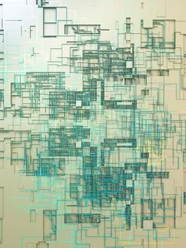 Abstract colored futuristic techno pattern. Modern 3d illustration イラスト素材