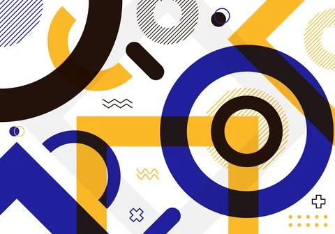 Abstract colored geometric shape pattern composition design on white backgrou Stock Illustration