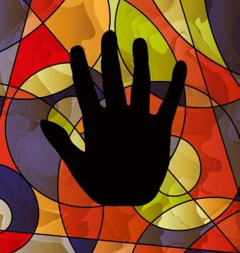 Abstract colored image of black hand Stock Illustration
