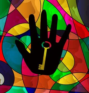 Abstract colored image of dark hand Stock Illustration