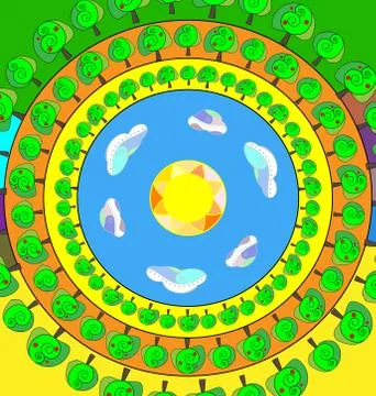 Abstract colored image garden in the ring Illustrazione stock