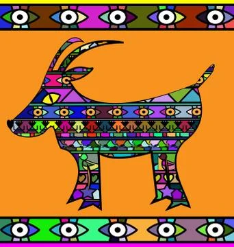 Abstract colored image of goat Stock Illustration