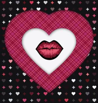 Abstract colored image of lips and frames Stock Illustration