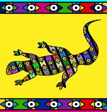 Abstract colored image of lizard Stock Illustration