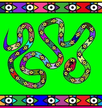 Abstract colored image of serpent Stock Illustration