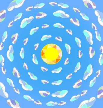 Abstract colored image sky in the ring Stock Illustration