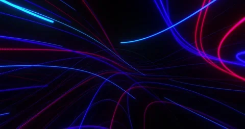 Abstract colored laser lines, random movement of glowing 3D lines Stock Footage 243884934