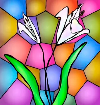 Abstract colored lily Stock Illustration