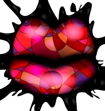 Abstract colored lips Stock Illustration