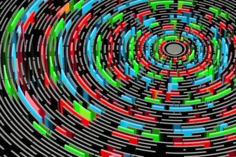 Abstract colored maze 3D rendering Stock Illustration