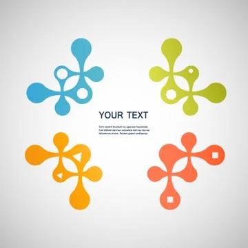 Abstract colored molecule on a white background Stock Illustration