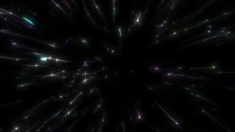 Abstract colored neon lights flicker like fireflies on a dark background. Stock Footage 124889260