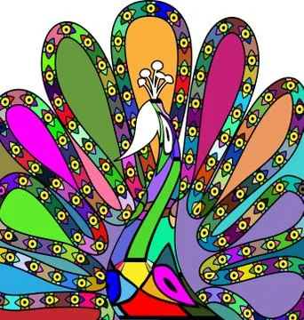 Abstract colored peacock Stock Illustration
