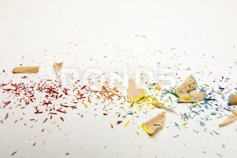 Abstract colored pencil shavings background Stock Photos