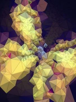Abstract colored polygonal mosaic background. Triangular style. 3d rendering 库存插图