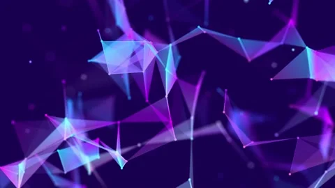 Abstract colored polygonal space with dots and lines motion. Data technology. Stock Footage 156542580