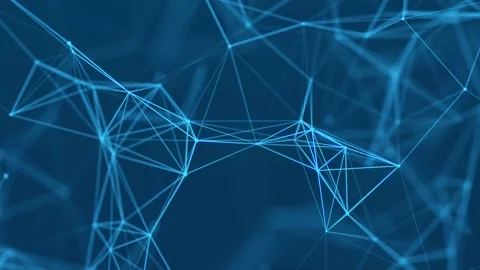 Abstract colored polygonal space with dots and lines motion. Stock Footage 156872841