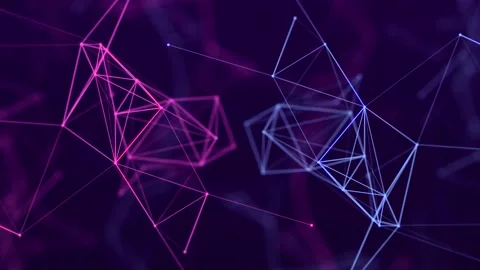 Abstract colored polygonal space with dots and lines motion. Stock Footage 157264033