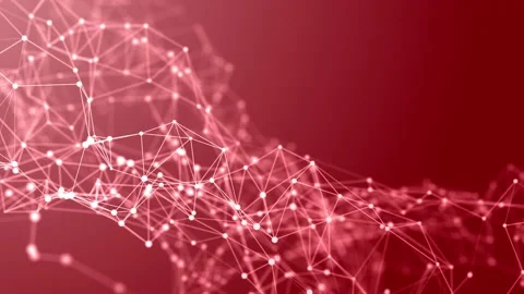 Abstract colored polygonal space with dots and lines motion. Data technology. Stock-Footage 157885183