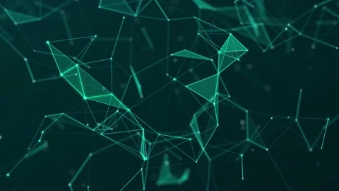 Abstract colored polygonal space with dots and lines motion.  Seamless loop. 4K Stock-Footage 167828323