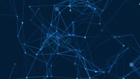 Abstract colored polygonal space with dots and lines motion. Data technology. 4K Stock Footage 282999774
