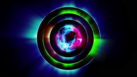 Abstract colored rings Stock Footage 91813558
