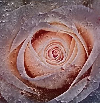 Abstract colored rose with peeling paint effect Stock Illustration